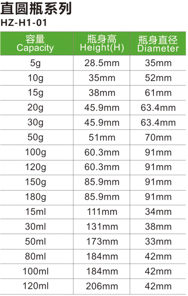 直圆瓶系列HZ-H1-01