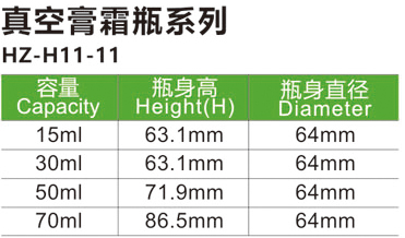 真空膏霜瓶系列HZ-H11-11